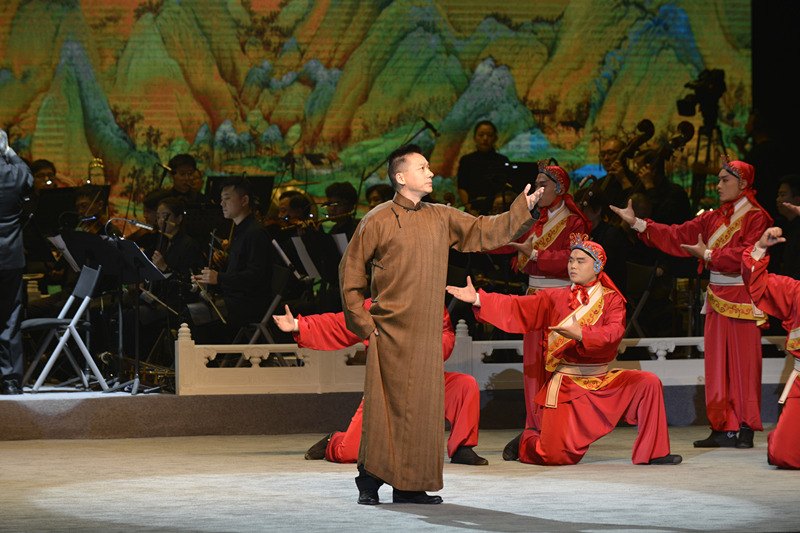 大型现代海派京剧组曲《大梦中国》首演剧照:生行唱段与现场乐队